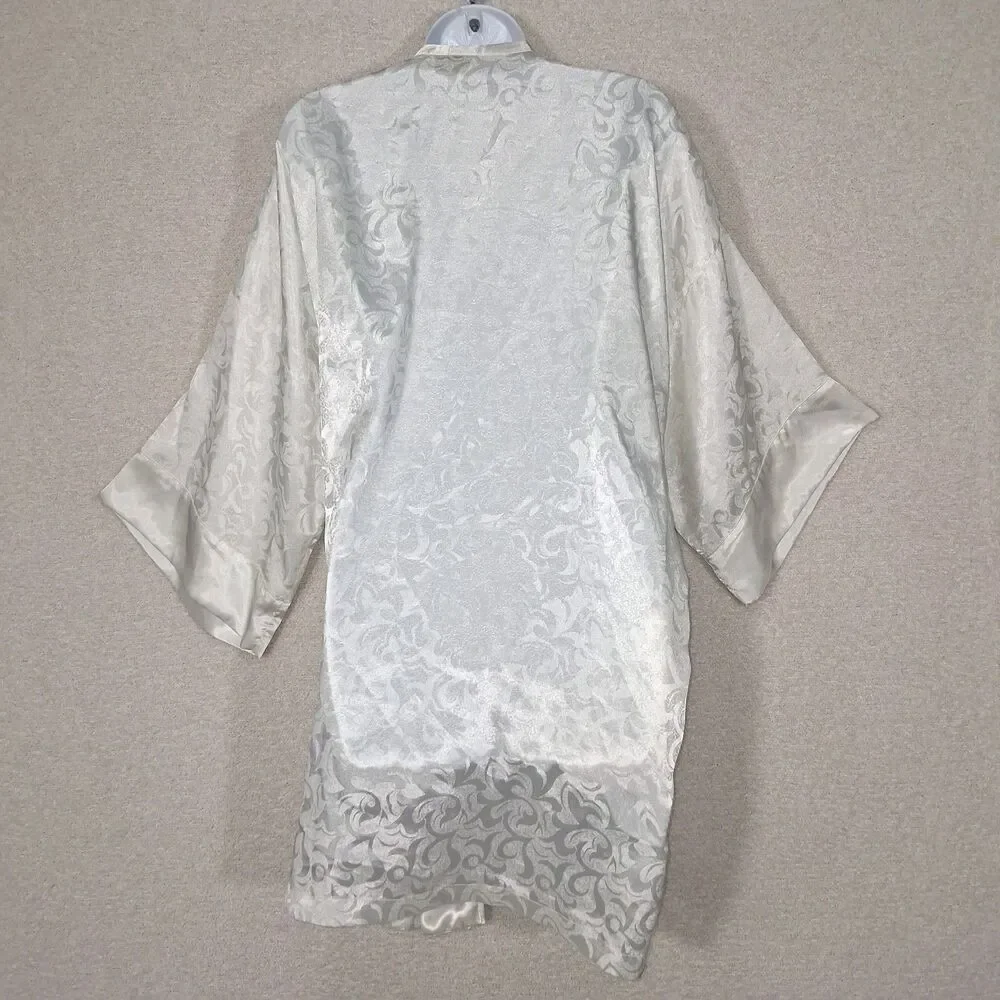 VTG Victoria's Secret Gold Label Satin Sz OS Damask Kimono Romantic Coquette